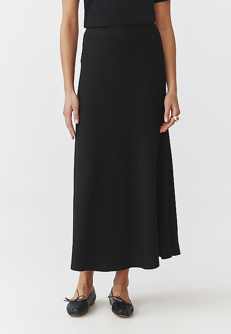 KNITTED SKIRT WITH METALLISED YARN — LUMINA BLACK 2