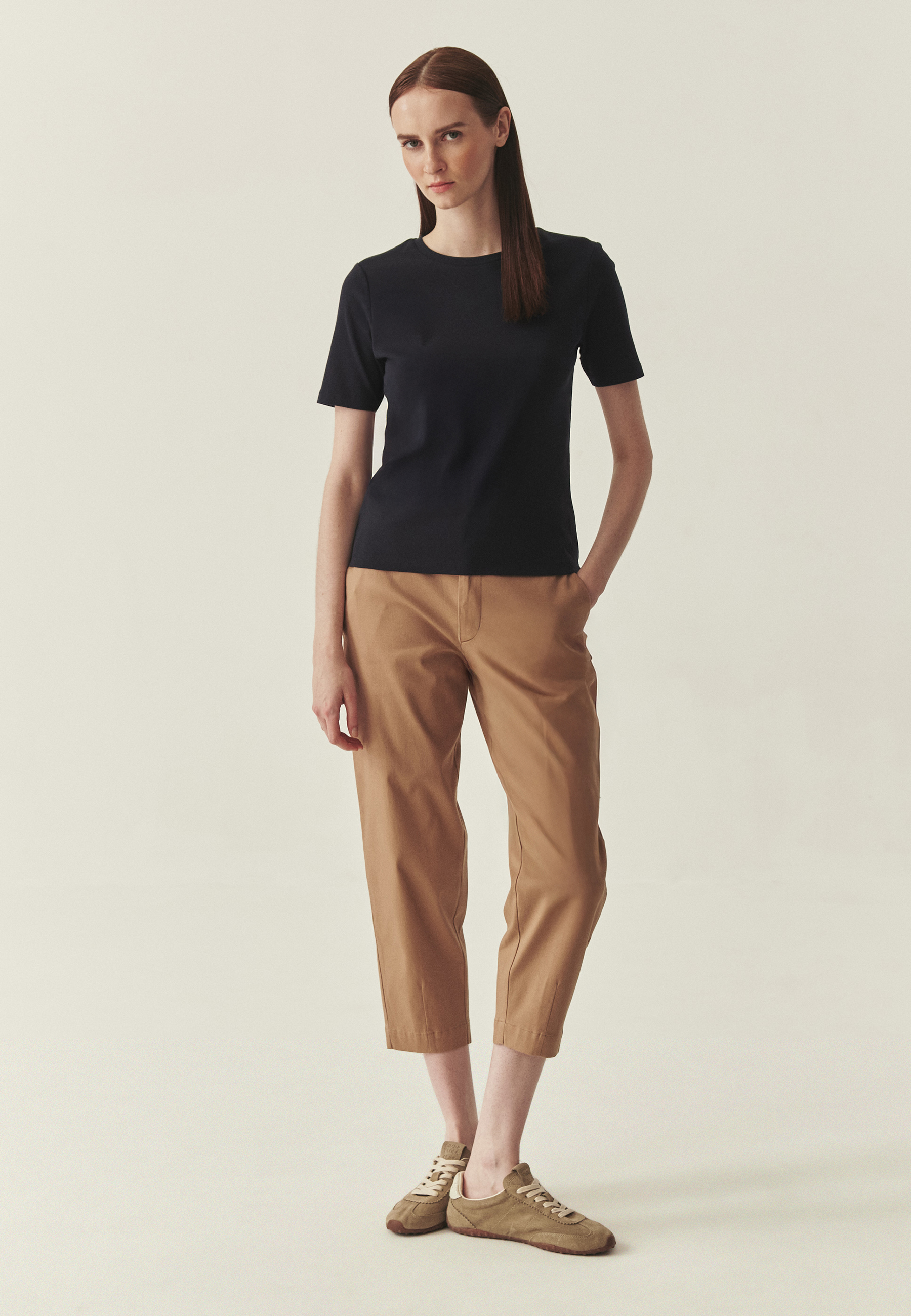 BAWEŁNIANY T-SHIRT Z KRÓTKIM RĘKAWEM - KIRI GRANATOWY 2