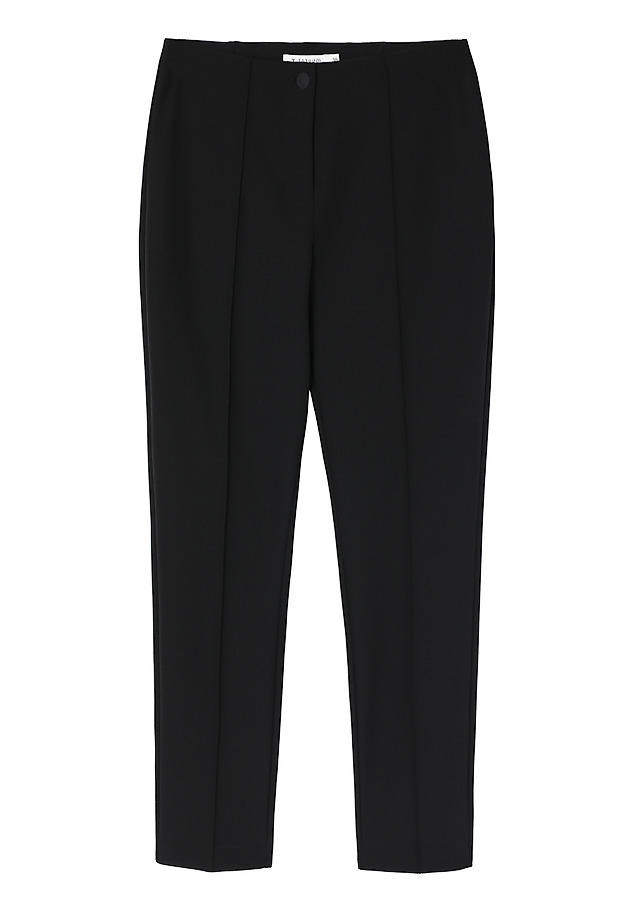 FITTED FABRIC LADIES PANTS WITH STITCHED EDGE - DERIA FITTED FABRIC LADIES PANTS WITH STITCHED EDGE - DERIA CZARNY 4