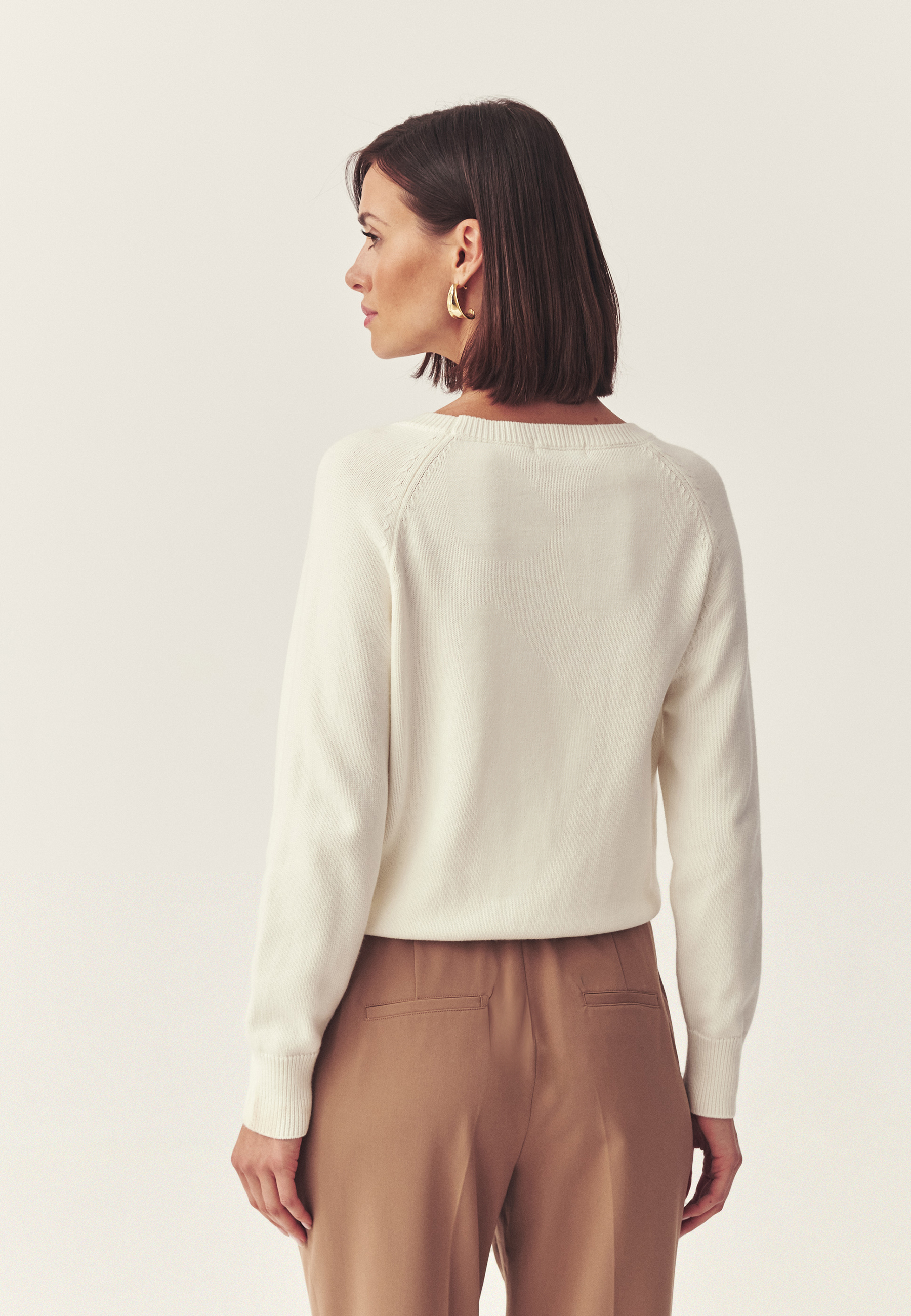 CASUALOWY SWETER Z BAWEŁNĄ - GALLA BIAŁY 2