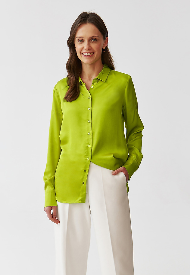 LADIES’ SATIN STYLISH BLOUSE - NIKA LADIES’ SATIN STYLISH BLOUSE - NIKA ZIELONY 4