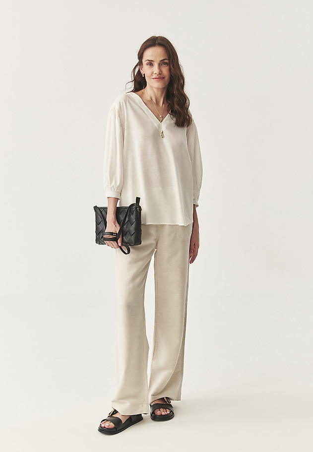 DROBNI BLUZA IZ LANENIJA - DAPHNE DROBNI BLUZA IZ LANENIJA - DAPHNE ECRU 2