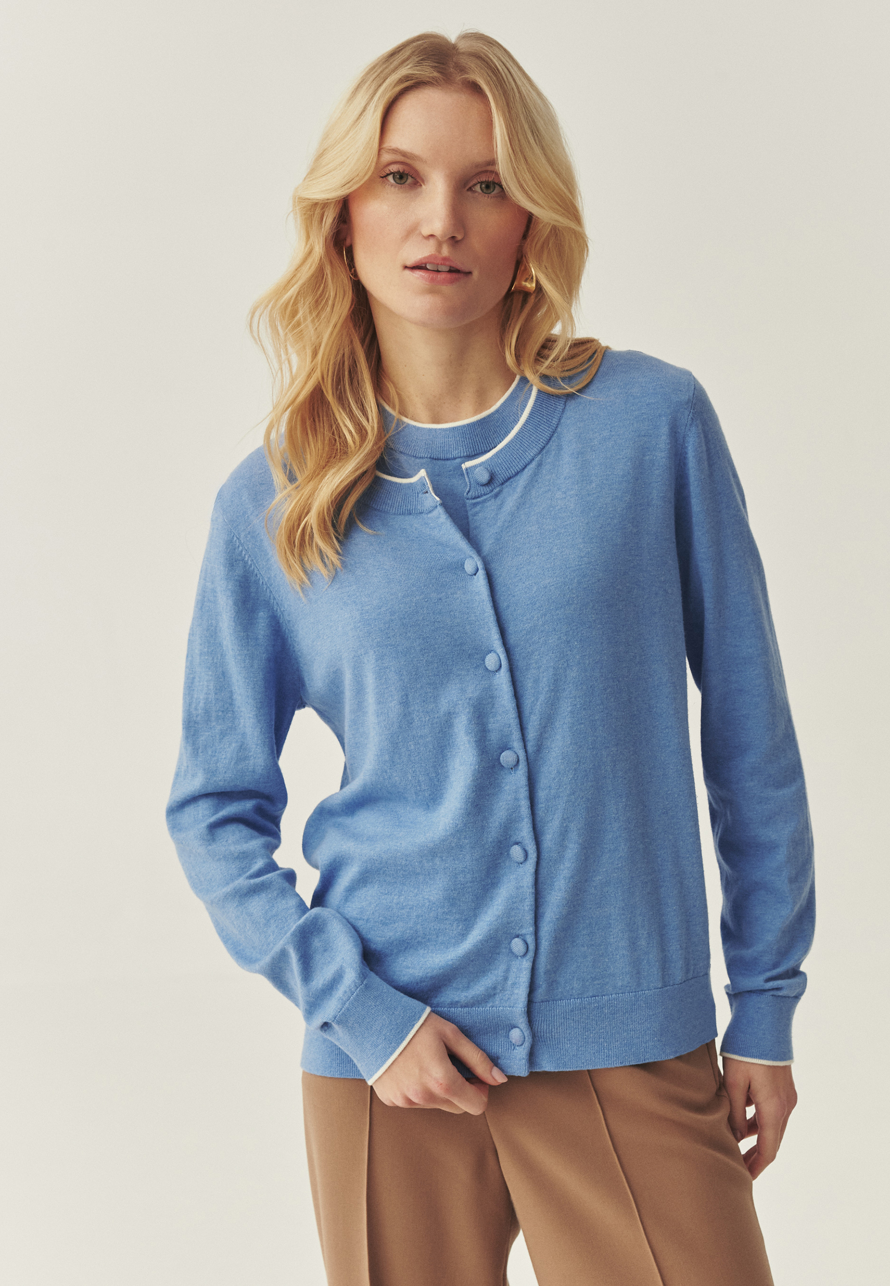 KARDIGAN Z DOMIESZKĄ JEDWABIU - HILO