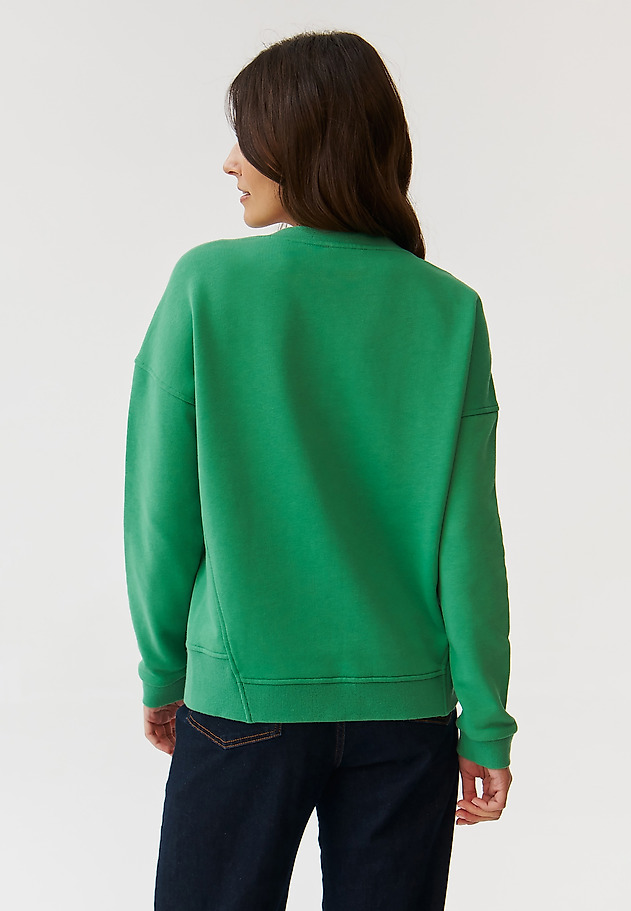 LADIES’ SWEATSHIRT WITH TEXT INSCRIPTION EMBROIDERY - GINGER LADIES’ SWEATSHIRT WITH TEXT INSCRIPTION EMBROIDERY - GINGER ZIELONY 3