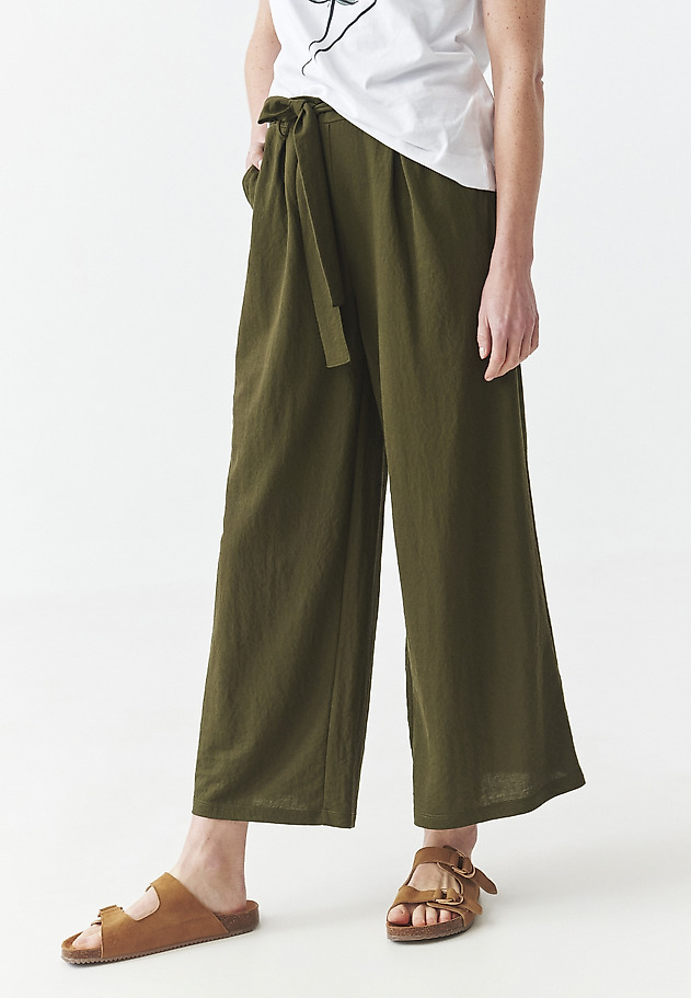 KNITTED TROUSERS WITH TIE - ZAMI KNITTED TROUSERS WITH TIE - ZAMI KHAKI 4