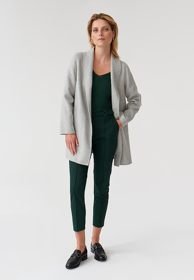 LADIES’ COAT WITH A TIE MOZA 1 LADIES’ COAT WITH A TIE MOZA 1 SZARY 2