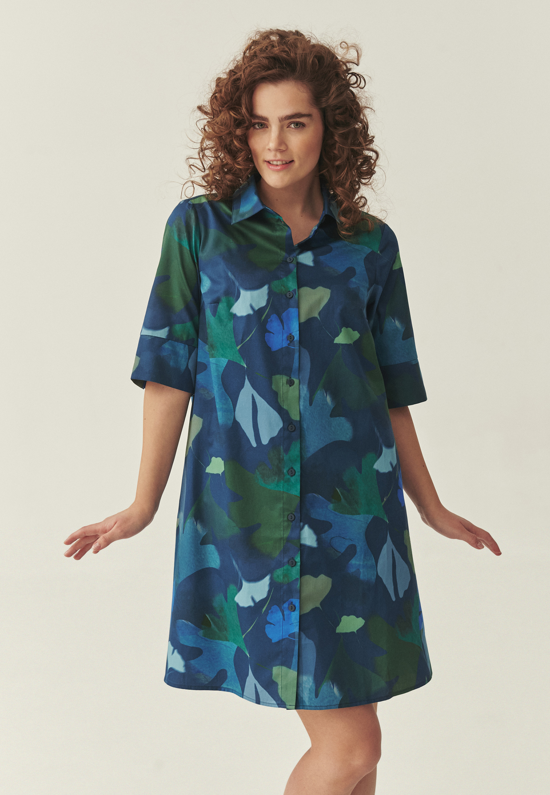 BAWEŁNIANA SUKIENKA Z AUTORSKIM WZOREM - TALANI 1 MULTIKOLOR 2