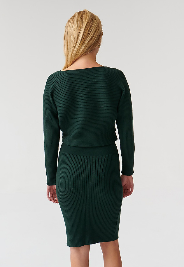 DZIANINOWA SUKIENKA MIDI Z DŁUGIM RĘKAWEM FULINA DZIANINOWA SUKIENKA MIDI Z DŁUGIM RĘKAWEM FULINA ZIELONY 3