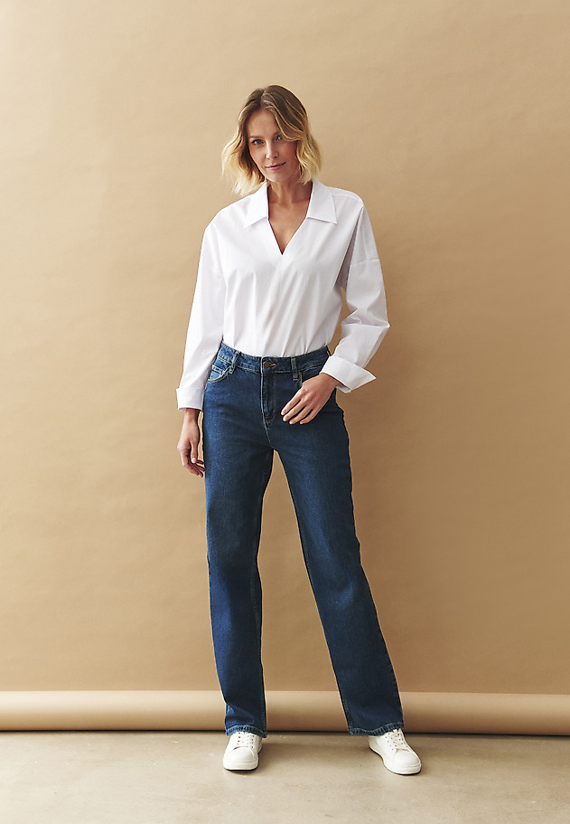 DENIM STRAIGHT LEG TROUSERS — TILLY DENIM STRAIGHT LEG TROUSERS — TILLY NIEBIESKI 1