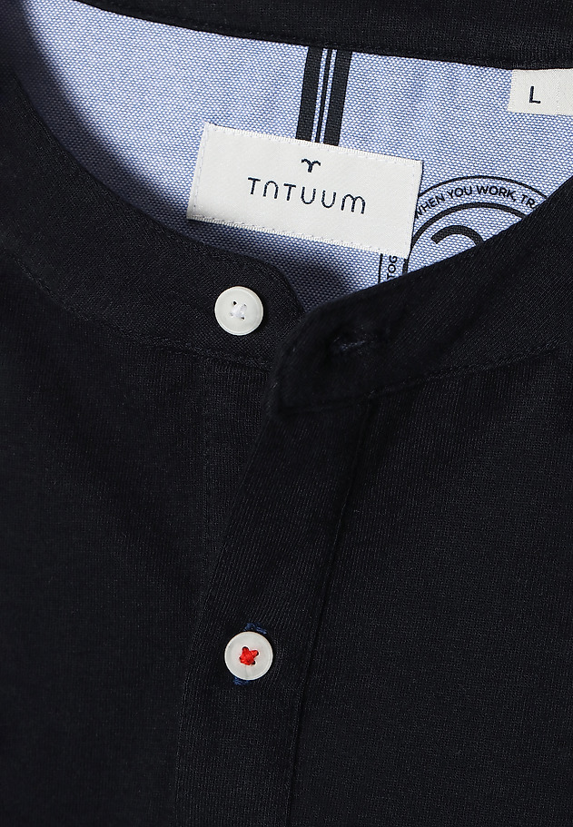 MEN'S POLO SHIRT WITHOUT A COLLAR SIMON 2 MEN'S POLO SHIRT WITHOUT A COLLAR SIMON 2 GRANATOWY 7