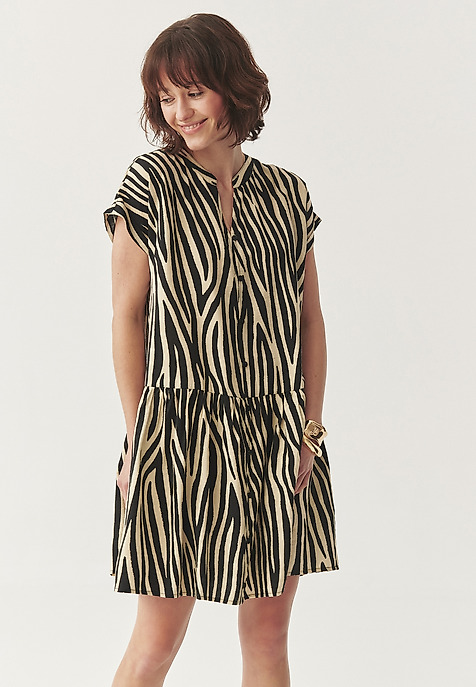 PATTERNED DRESS WITH VISCOSE - MARLENA BLACK 2