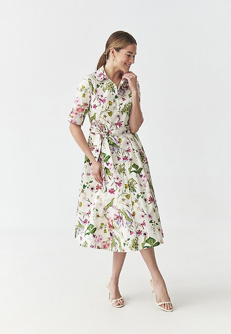 BAWEŁNIANA SZMIZJERKA W KWIATY — NIKI 2 BAWEŁNIANA SZMIZJERKA W KWIATY — NIKI 2