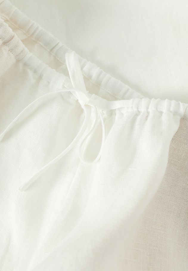 LINEN TROUSERS WITH WIDE LEG - CANELA LINEN TROUSERS WITH WIDE LEG - CANELA ECRU 5
