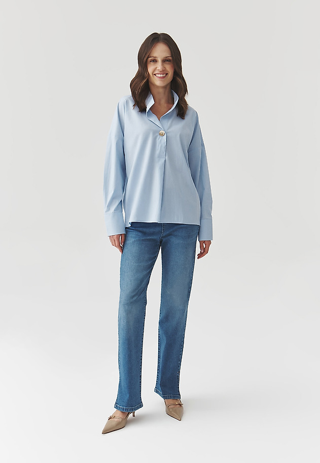 PASTELNA BLUZA Z OVRATNIKOM - LOTARI PASTELNA BLUZA Z OVRATNIKOM - LOTARI MODRA 7