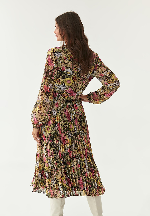 LADIES' CHIFFON MIDI DRESS WITH FLOWERS MARONI LADIES' CHIFFON MIDI DRESS WITH FLOWERS MARONI MULTICOLOR 2