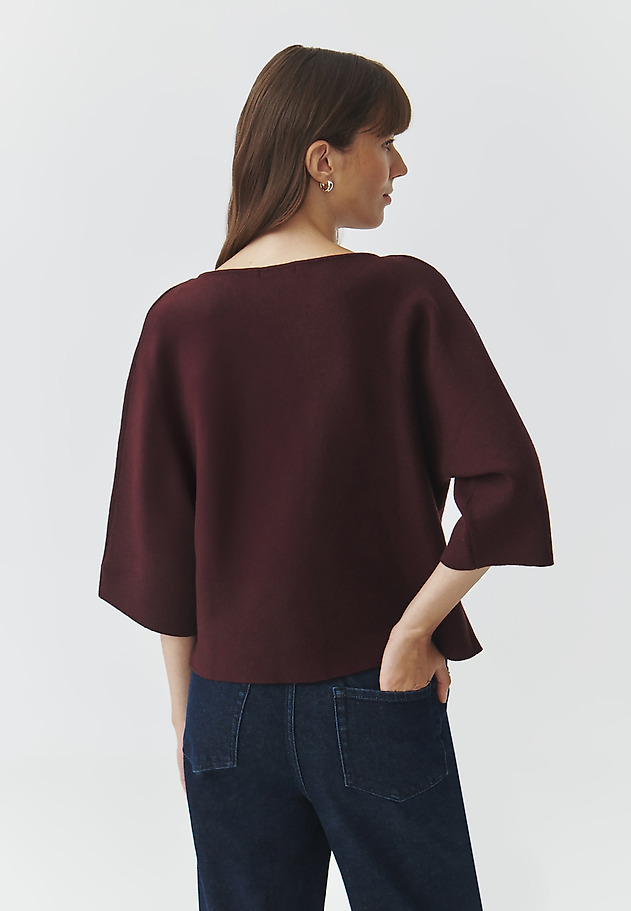 LADIES' JUMPER WITH WIDE SLEEVES AND CREW NECKLINE — RAFIA LADIES' JUMPER WITH WIDE SLEEVES AND CREW NECKLINE — RAFIA PURPLE 3