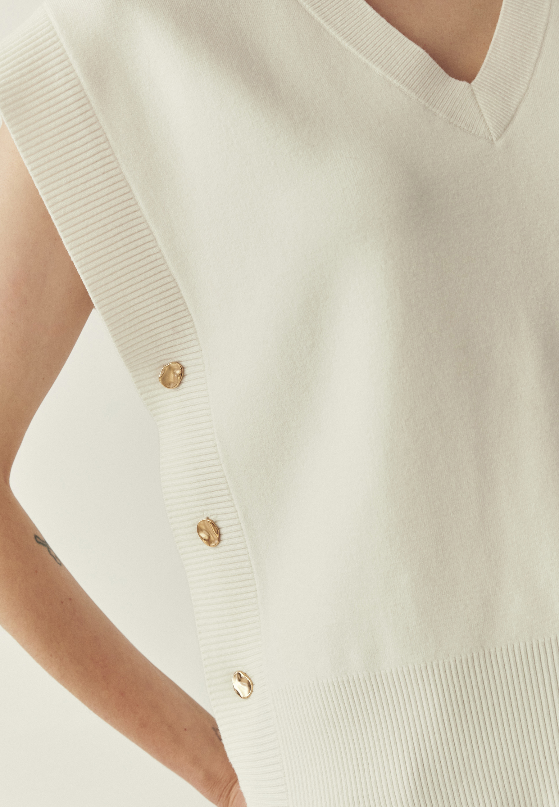 KAMIZELKA Z WISKOZĄ LENZING™ ECOVERO™ - KAMA 1 ECRU 2