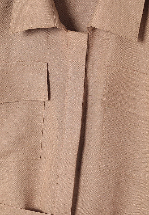 LINEN-VISCOSE WAISTCOAT WITH BELT - RITI LINEN-VISCOSE WAISTCOAT WITH BELT - RITI BEŻOWY 9