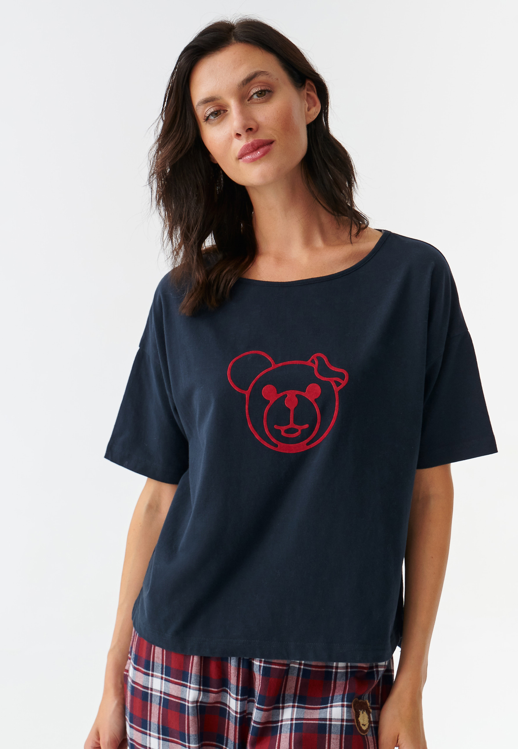 DÁMSKE LÁTKOVO-PLETENÉ PYŽAMO S MOTÍVOM MACKA UŠKA PAULA VIACFAREBNÝ 2