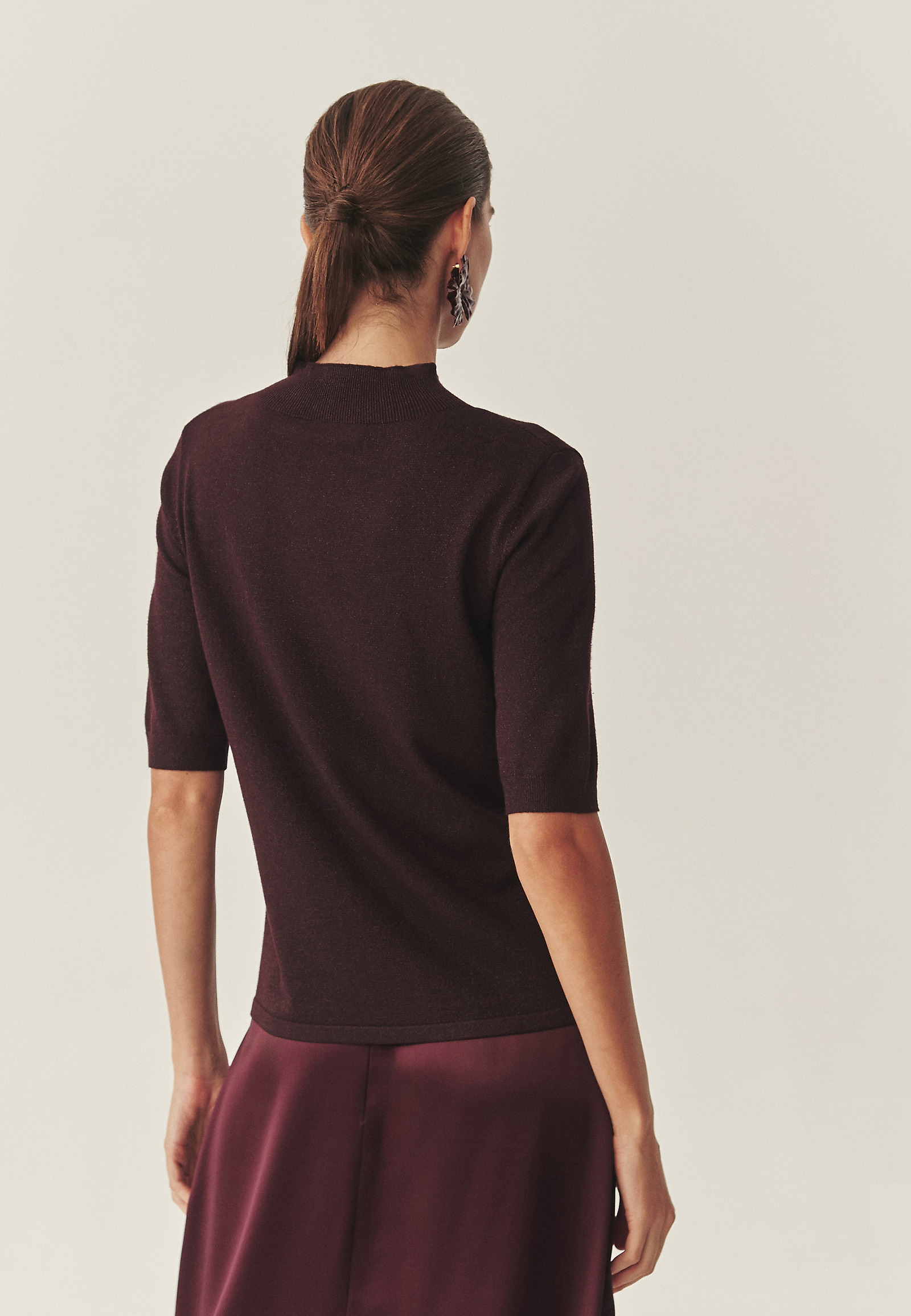 CLASSIC JUMPER WITH METALLIC FIBRE - LULU CLASSIC JUMPER WITH METALLIC FIBRE - LULU RED 118355