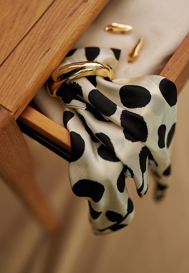 SILK SCARF - DOTTA SILK SCARF - DOTTA ECRU 1