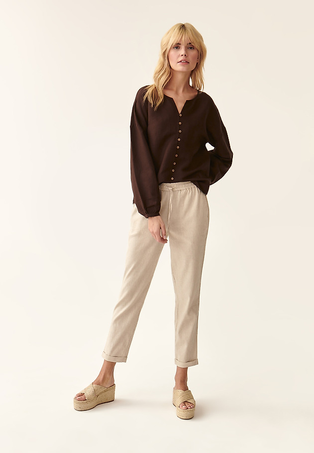 PANTS WITH DRAWSTRING WAIST NOLINO 1 PANTS WITH DRAWSTRING WAIST NOLINO 1 BEIGE 1