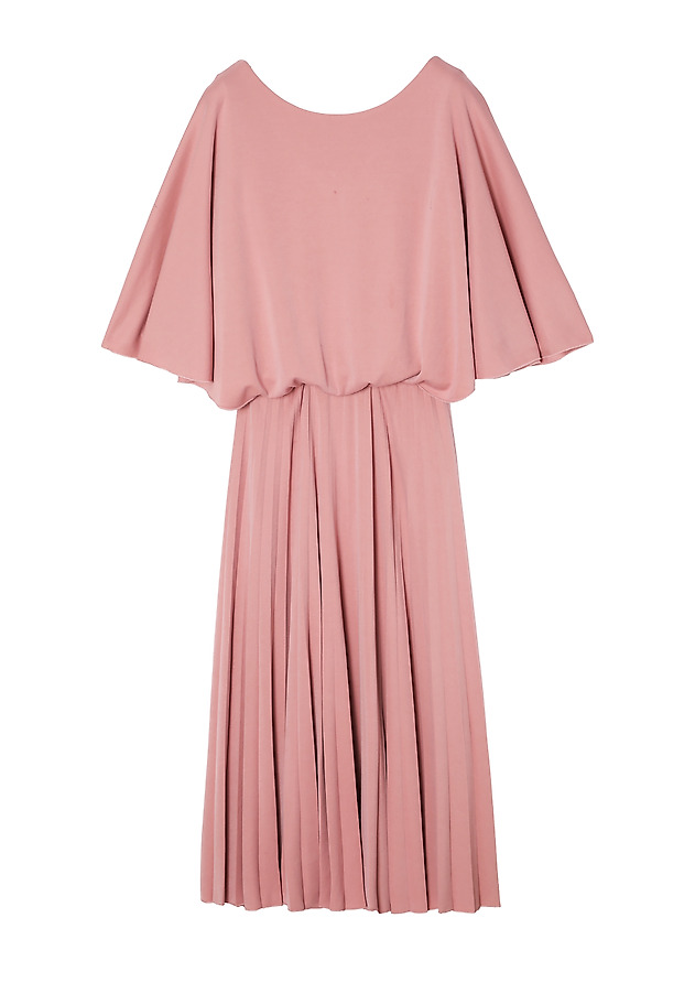 LADIES’ PLEATED SUNRAY MIDI SKIRT WITH V-SHAPED NECKLINE AT THE BACK - GAJA LADIES’ PLEATED SUNRAY MIDI SKIRT WITH V-SHAPED NECKLINE AT THE BACK - GAJA RÓŻOWY 5