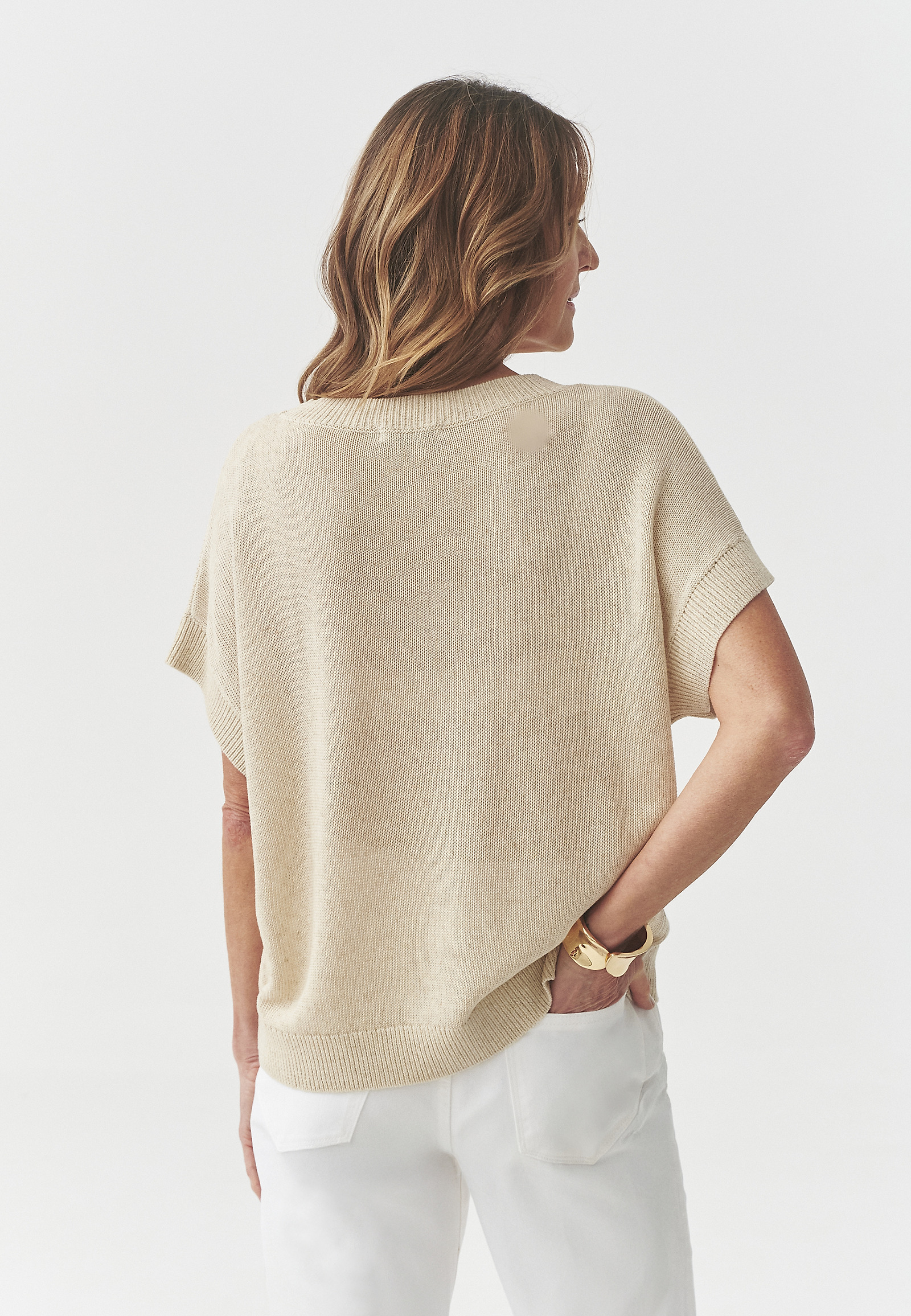 LOOSE JUMPER WITH LYOCELL AND LINEN — LIMI LOOSE JUMPER WITH LYOCELL AND LINEN — LIMI BEIGE 105666
