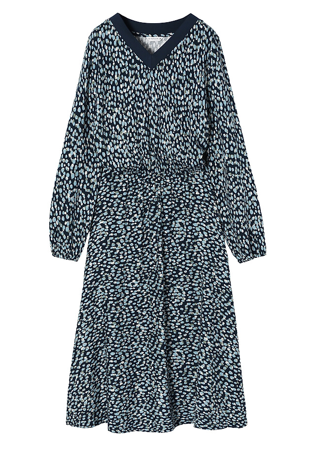 FABRIC DRESS WITH V-NECKLINE - SPLATI FABRIC DRESS WITH V-NECKLINE - SPLATI MULTIKOLOR 6