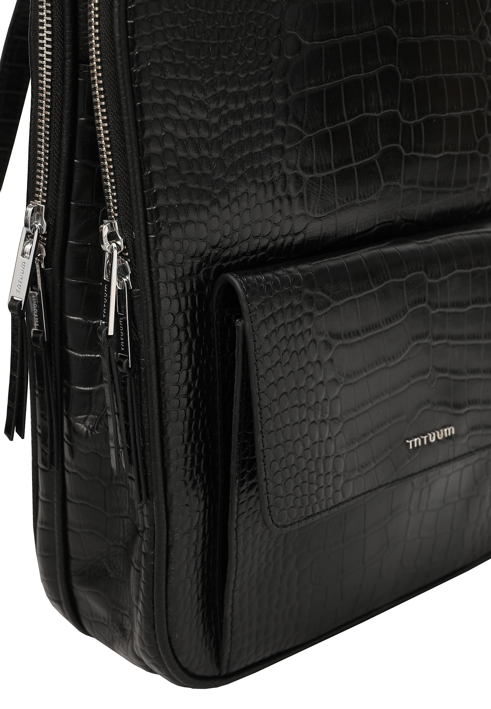 LEATHER BACKPACK WITH ANIMAL MOTIF - COBRA LEATHER BACKPACK WITH ANIMAL MOTIF - COBRA BLACK 115055