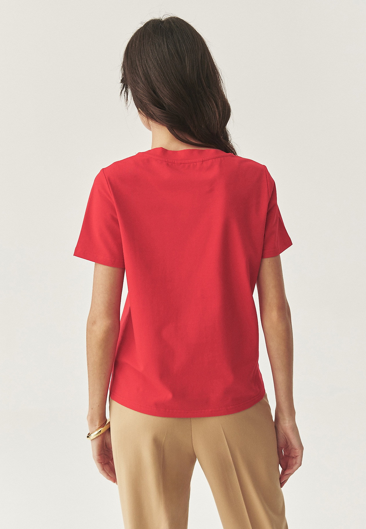CASUAL BLOUSE IN COTTON - RIBI color RED