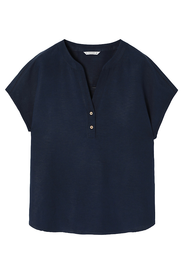 BLUZA IZ LINA IN VISKOZE - SARAKINO BLUZA IZ LINA IN VISKOZE - SARAKINO MODRA 7