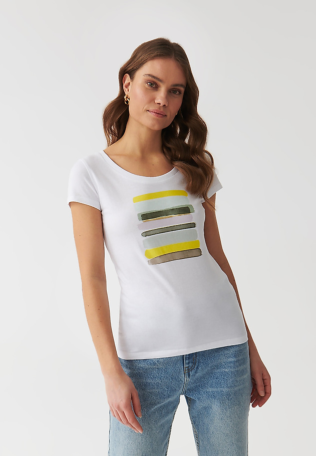 LADIES’ T-SHIRT WITH MODERN PRINT - ANTONIA LADIES’ T-SHIRT WITH MODERN PRINT - ANTONIA WHITE 1