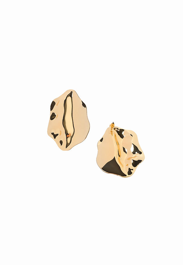 MASSIVE GOLD-COLORED EARRINGS - LANIS MASSIVE GOLD-COLORED EARRINGS - LANIS ZŁOTY 5