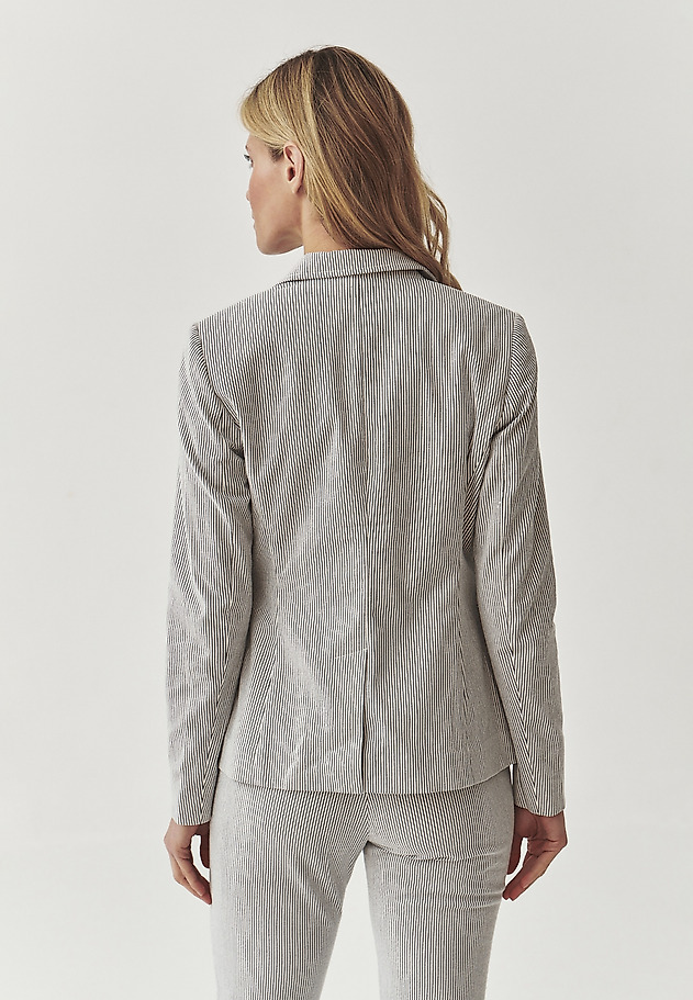 STRIPED FABRIC SINGLE-BREASTED JACKET - KAREMA 3 STRIPED FABRIC SINGLE-BREASTED JACKET - KAREMA 3 MULTIKOLOR 3