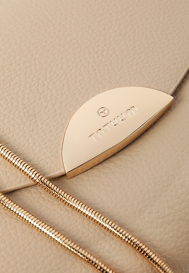 BEIGE CLUTCH BAG WITH CHAIN — ENVEL BEIGE CLUTCH BAG WITH CHAIN — ENVEL ECRU 6