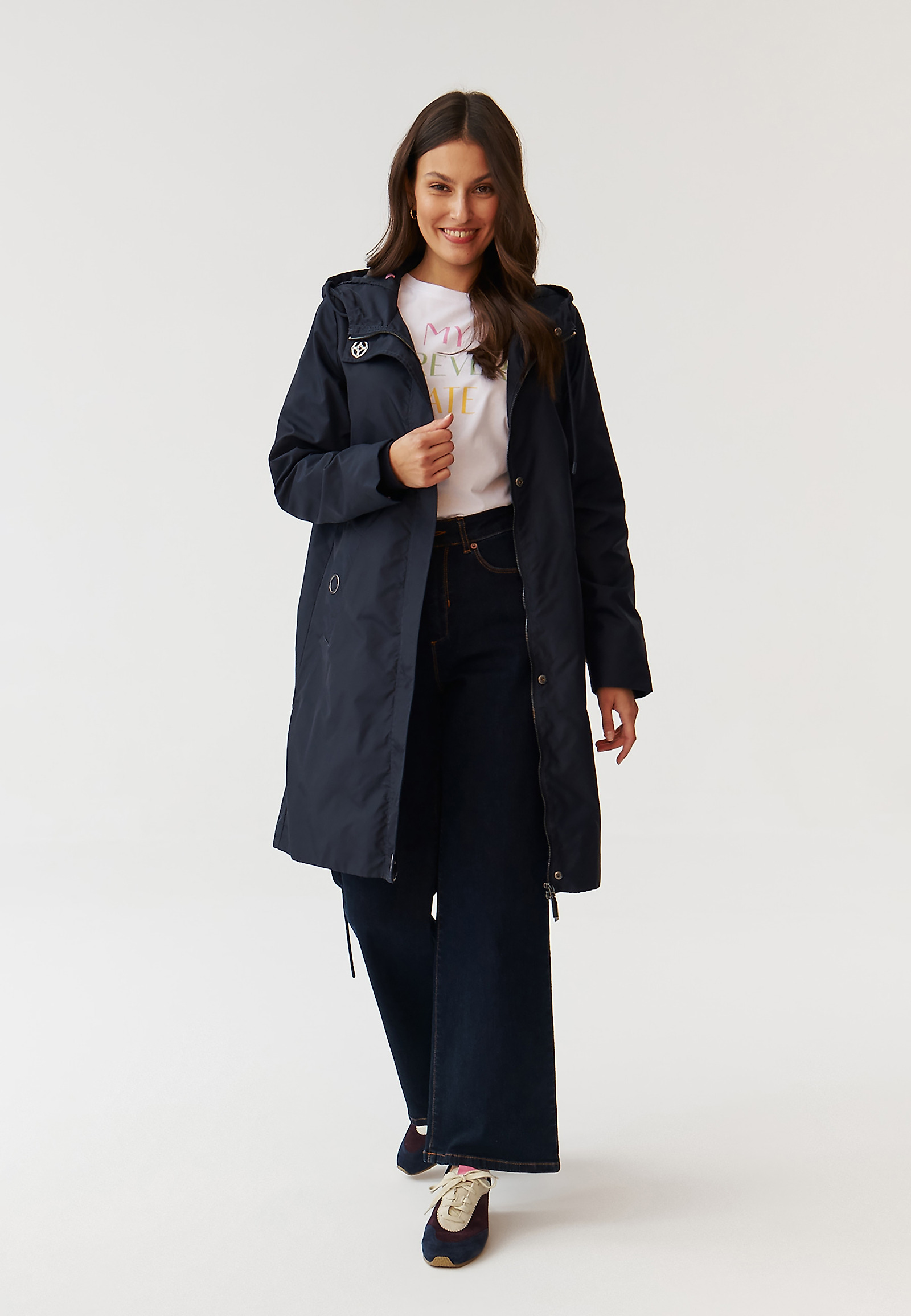 SPRING LADIES’ JACKET WITH A HOOD - ALBERTA SPRING LADIES’ JACKET WITH A HOOD - ALBERTA NAVY BLUE 103133