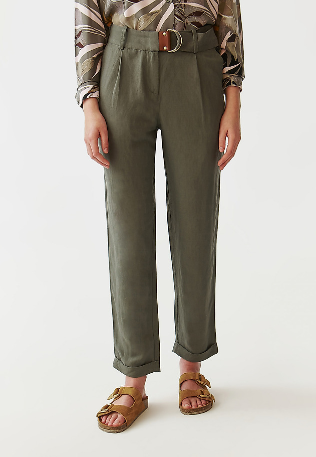 LADIES’ TROUSERS WITH BUILT-IN BELT - KOSO LADIES’ TROUSERS WITH BUILT-IN BELT - KOSO KHAKI 2