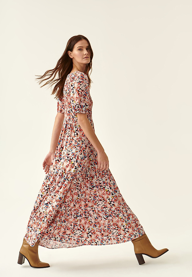 SUKIENKA MAXI W KWIATOWY PRINT SELENIKO SUKIENKA MAXI W KWIATOWY PRINT SELENIKO MULTIKOLOR 1