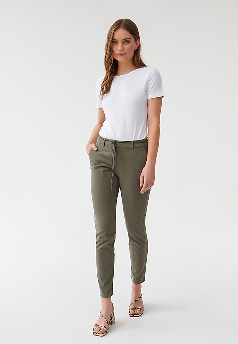 DÁMSKÉ CHINO KALHOTY HINO KHAKI 2