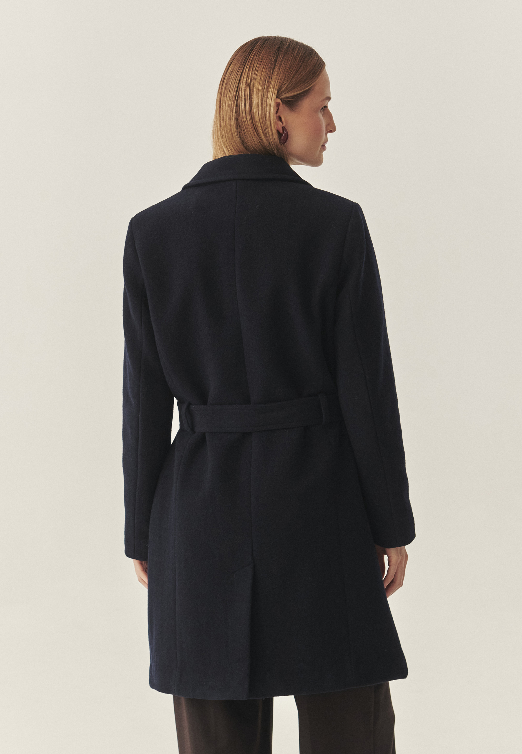 DÁMSKY TEXTILNÝ KABÁT S OPASKOM – NITIKA NÁMORNÍCKA MODRÁ 2