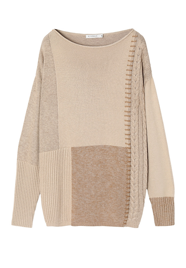LUŹNY SWETER DAMSKI MAJO LUŹNY SWETER DAMSKI MAJO BEŻOWY 5