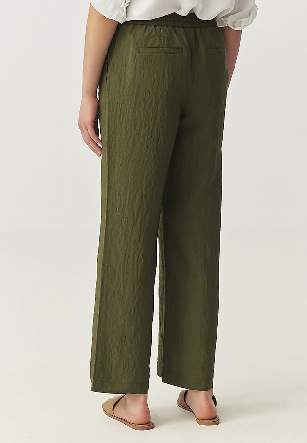 CLASSIC TROUSERS IN VISCOSE FABRIC - NIMI CLASSIC TROUSERS IN VISCOSE FABRIC - NIMI KHAKI 3
