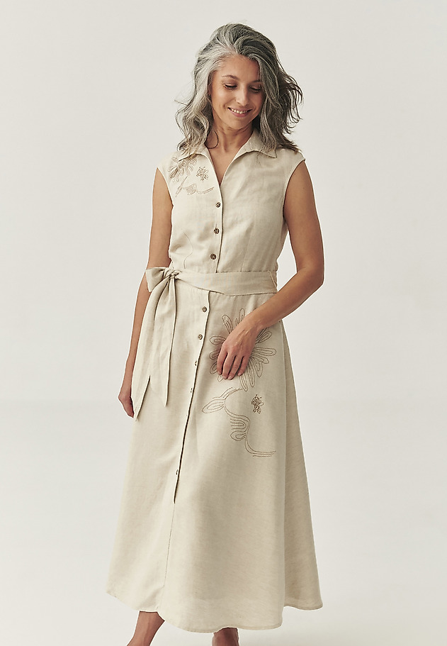 ROCHIE MIDI SCHMISSERIE DIN IN SI VISCOZA - RONNA 1 ROCHIE MIDI SCHMISSERIE DIN IN SI VISCOZA - RONNA 1 BEJ 1