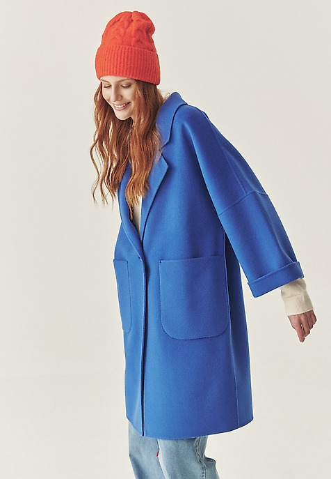 COBALT BLUE WOOL COAT - MISIOLANTA BLUE 2