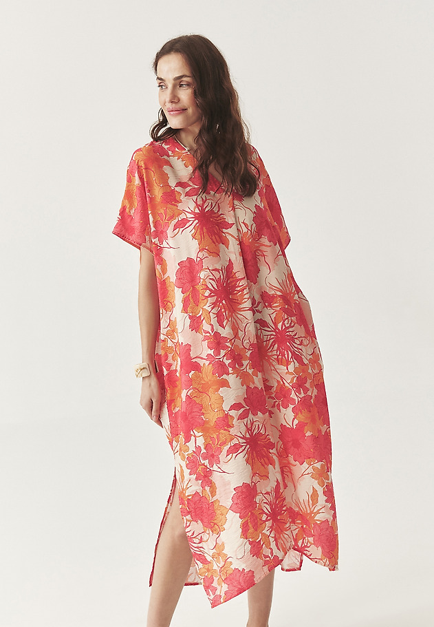 ROCHIE DIN VISCOZĂ CU MODEL - OVORITI ROCHIE DIN VISCOZĂ CU MODEL - OVORITI PORTOCALIU 2
