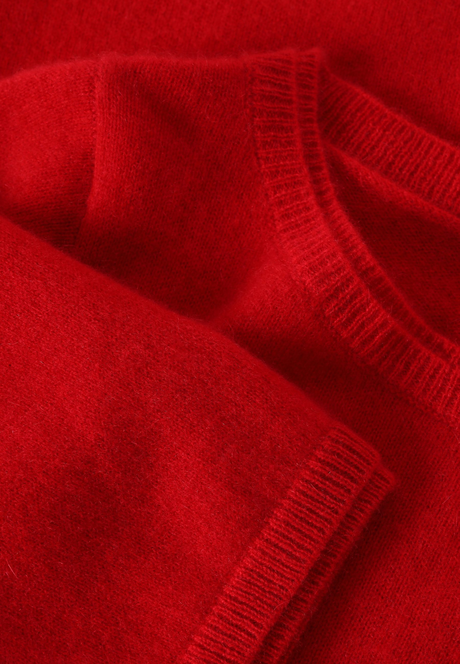 KAŠMIRSKI PULOVER Z ČOLNASTIM VRATOM - LEMON RDEČA 2