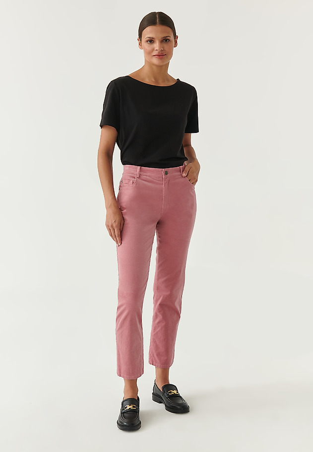 LADIES' MICRO CORDUROY PANTS ZORIA LADIES' MICRO CORDUROY PANTS ZORIA RÓŻOWY 1