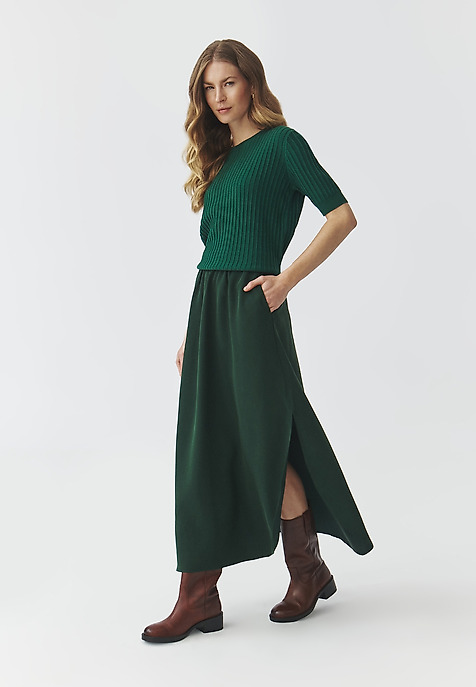 WOVEN MIDI SKIRT — KATIA GREEN 2