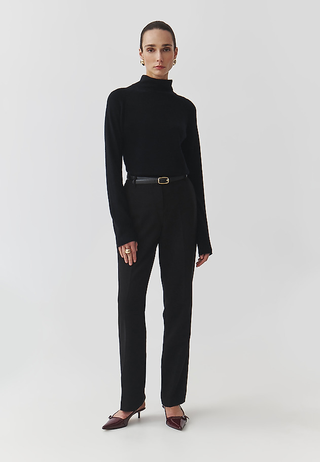 LADIES' WOOLEN TURTLENECK JUMPER — KALEA 1 LADIES' WOOLEN TURTLENECK JUMPER — KALEA 1 CZARNY 1